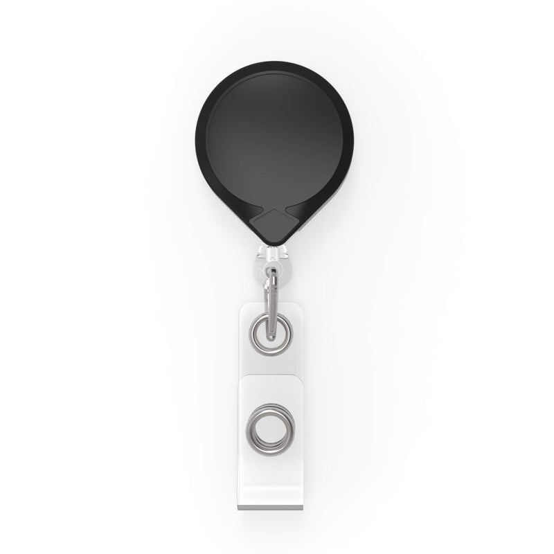 KEY-BAK MINI-BAK Retractable Badge Holder with Swivel Bulldog Clip  Black  36"" Nylon Cord / 2 oz - Image 1